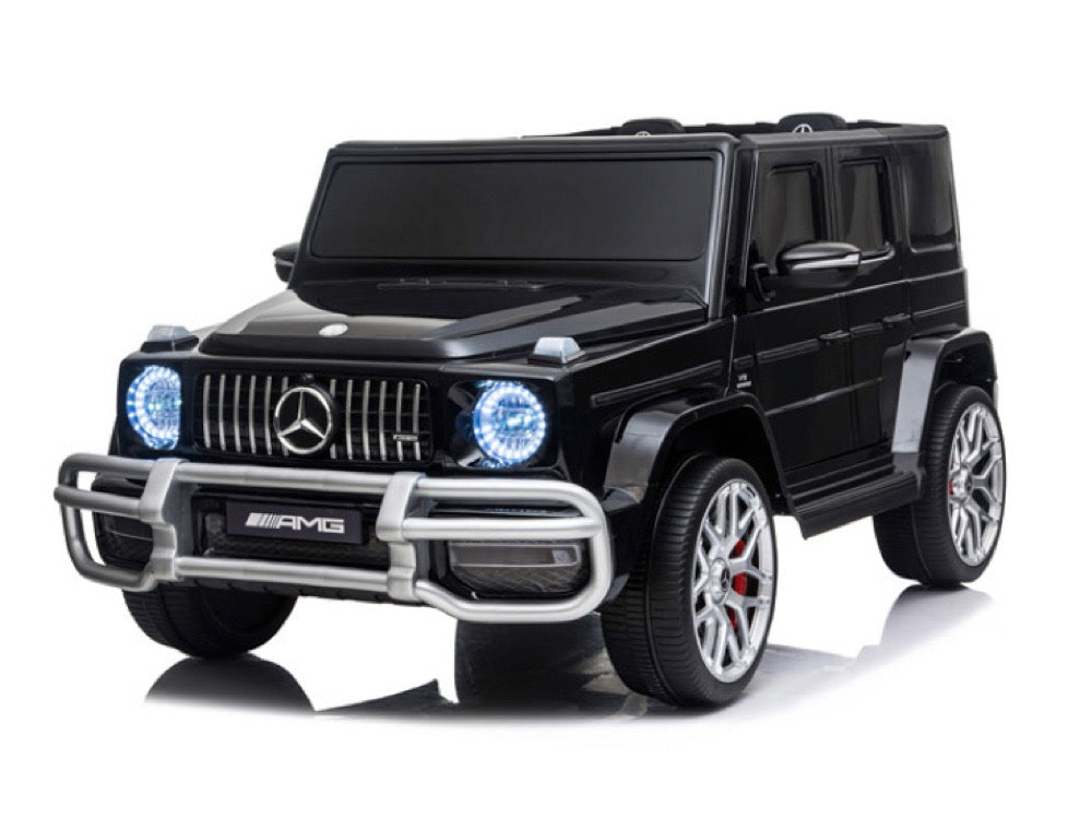 2 persoons Mercedes G63 AMG Zwart, 24volt en 4x4 kinderauto.