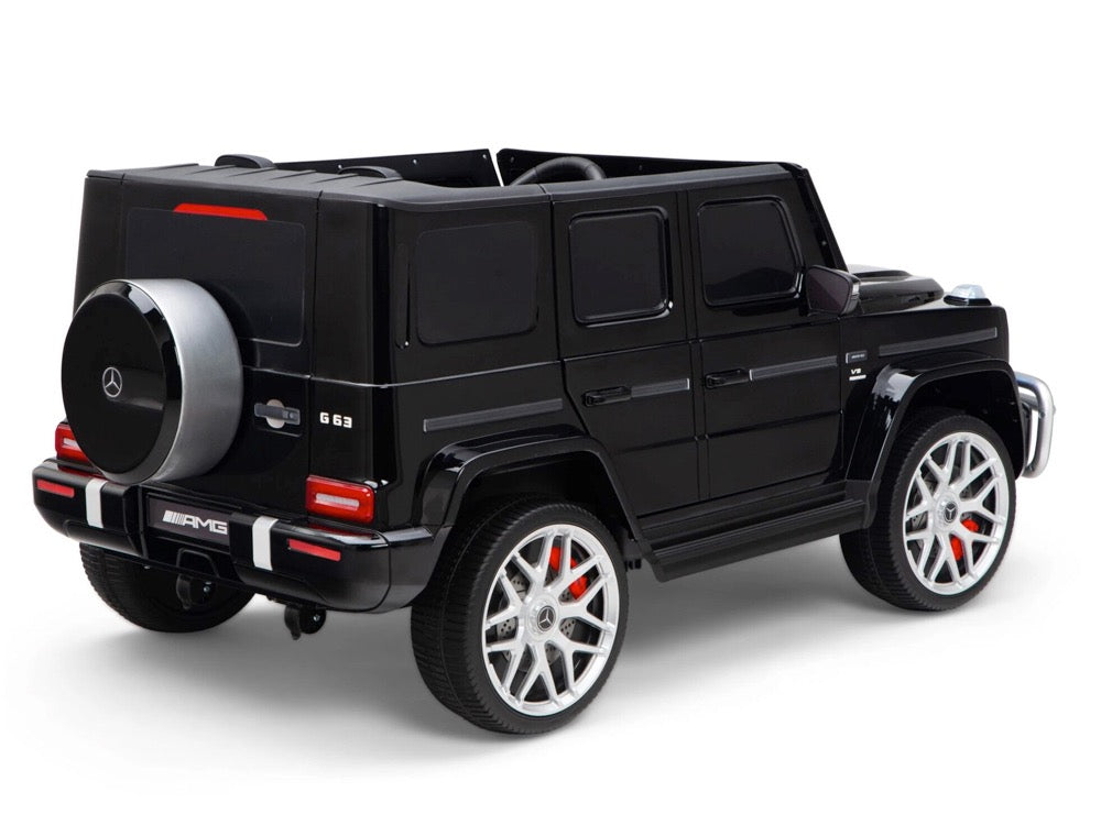 2 persoons Mercedes G63 AMG Zwart, 24volt en 4x4 kinderauto.