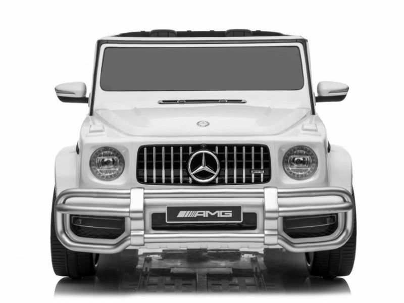 2 persoons Mercedes Wit G63 AMG, 24volt en 4x4 kinderauto